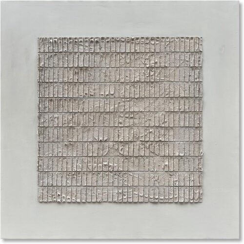 NANKAI Art White Texture Abstract Art Oil Painting 44×44 Inches Contemporary Minimalist Art Large Home Wall Decoration