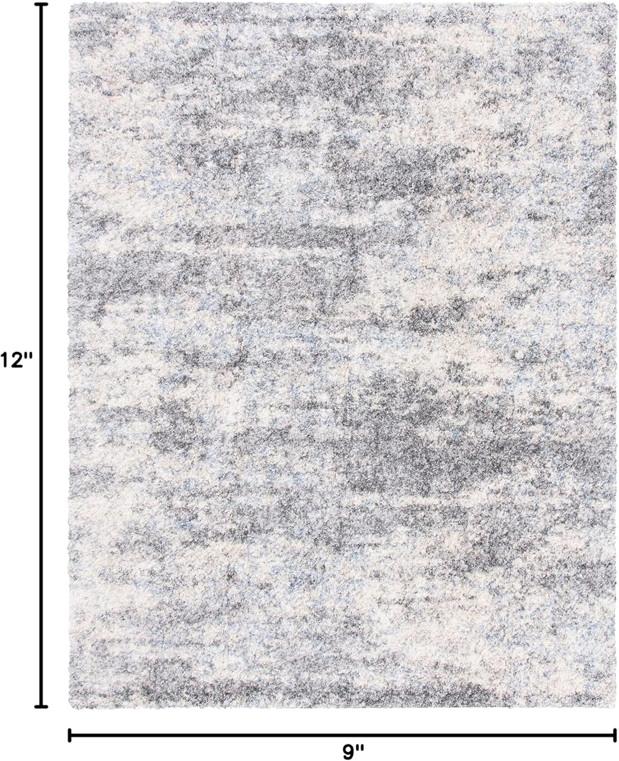 SAFAVIEH Berber Shag Collection Area Rug - 9' x 12', Grey Blue & Cream, Modern Abstract Design, Non-Shedding & Easy Care, 1.2-inch Thick Ideal for High Traffic Areas in Living Room, Bedroom (BER219G) - Image 2