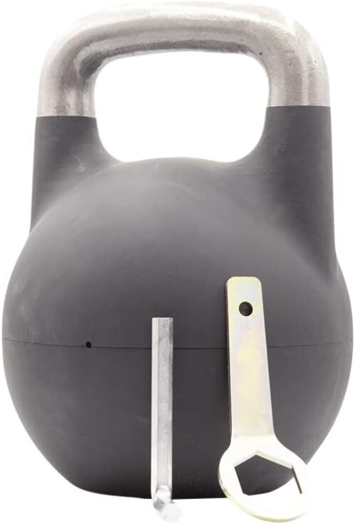 Kettlebell Kings Adjustable Competition Kettlebell – Adjustable Weight from 26 lb to 70 lb – Includes 7 Weight Plates for Strength Training at Home or Gym – Durable Steel Shell for Long-Lasting Use
