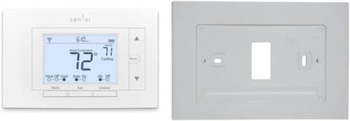 Emerson Sensi Wi-Fi Smart Thermostat for Smart Home, DIY, Compatible with Alexa, Energy Star Certified, ST55 & F61-2663 Wall Plate for Sensi Wi-Fi Programmable Thermostat, White