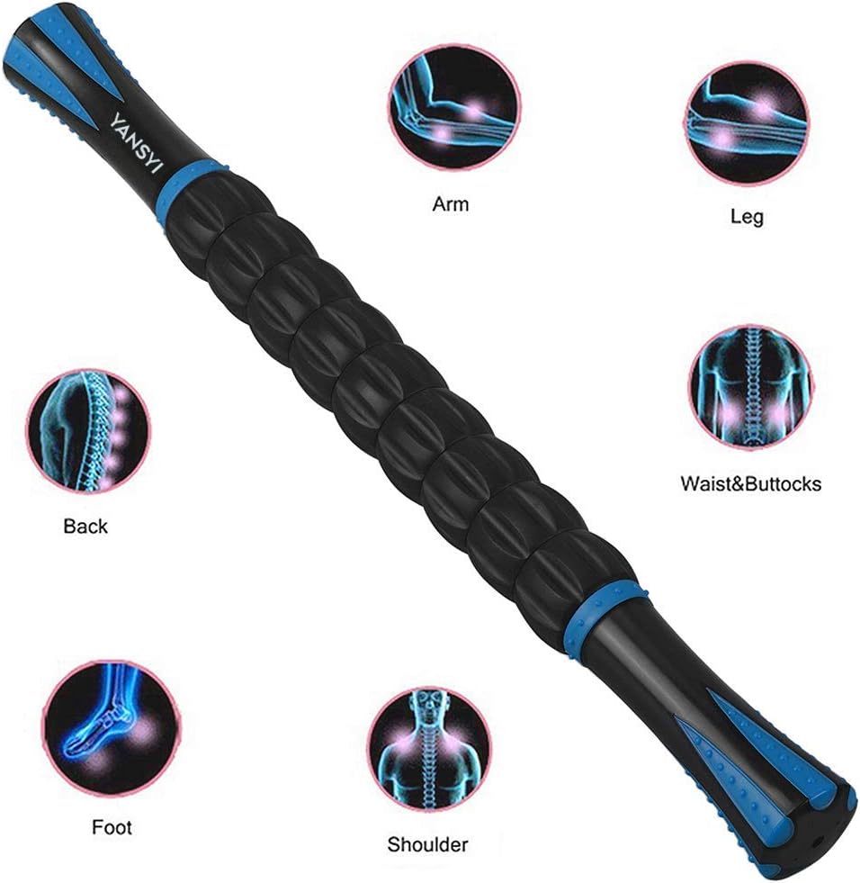 Yansyi Muscle Roller Stick for Athletes - Body Massage Stick - Release Myofascial Trigger Points Reduce Muscle Soreness Tightness Leg Cramps & Back Pain for Physical Therapy & Recovery (Blue 1) - Image 6