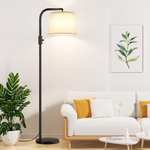 Ambimall ๐
๐ฎ๐ฅ๐ฅ๐ฒ ๐๐ข๐ฆ๐ฆ๐๐๐ฅ๐ Floor Lamp – Floor Lamps 9W ๐๐๐ Light Bulb Included, Standing Lamps for Living Room with Adjust Head, Modern Standing Tall Light Rotary Switch for Office