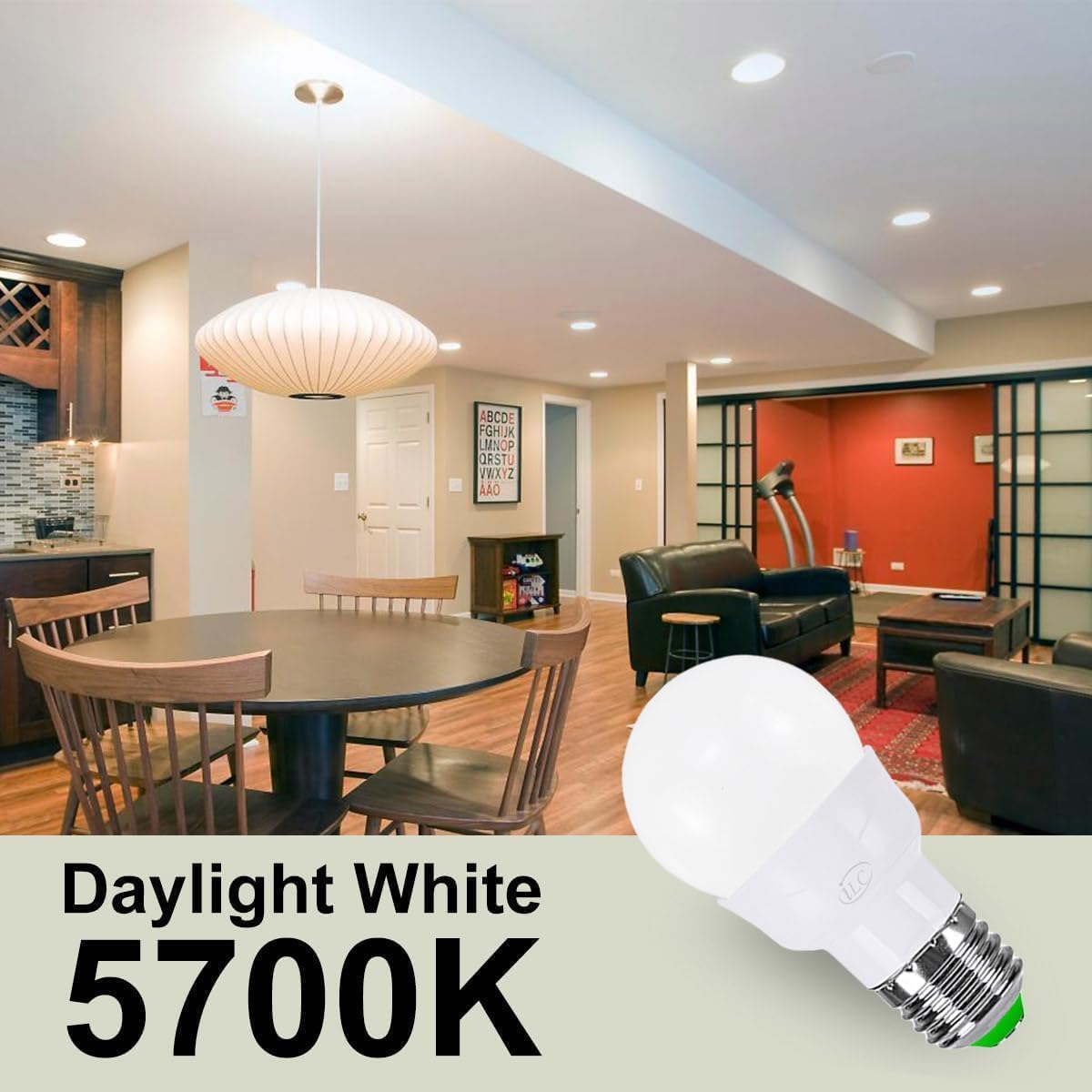 ILC RGB LED Light Bulb, Color Changing 40W Equivalent, Daylight White, 450LM Dimmable 5W E26 Screw Base RGBW, Mood Light Bulb - 12 Color Choices - Timing Infrared Remote Control Included (4 Pack) - Image 3