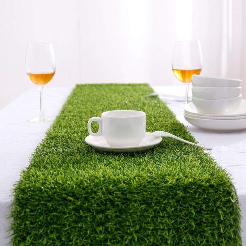 Farochy Artificial Grass Table Runners – Synthetic Grass Table Runner for Wedding Party, Birthday, Banquet, Baby Shower, Home Decorations (14 x 48 inches)