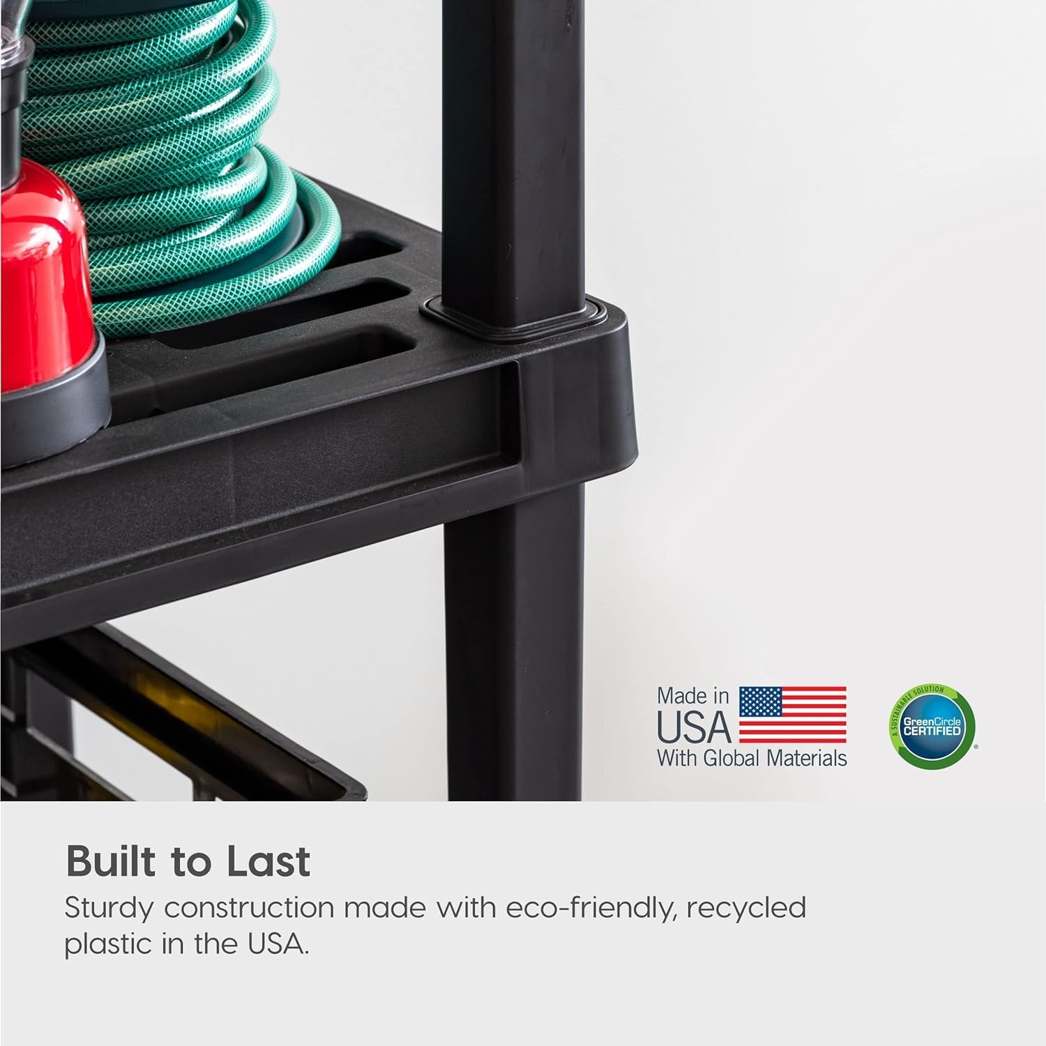 IRIS USA 4-Shelf Heavy Duty Plastic Storage Shelves, 160lb Capacity, 48"H x 24"W x 12"D, Medium Modular Shelving Unit Storage Organizer for Garage, Home, Bathroom & Laundry, Storage Rack - Black - Image 7