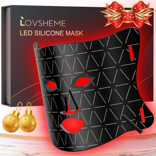 Red Light Therapy for Face, Enhance LED Face Mask Light Therapy for Acne, Wrinkles & Skin Rejuvenation, 3 Light Modes & Timing Settings, Eye Protection, Portable LED Face Mask Home Skincare