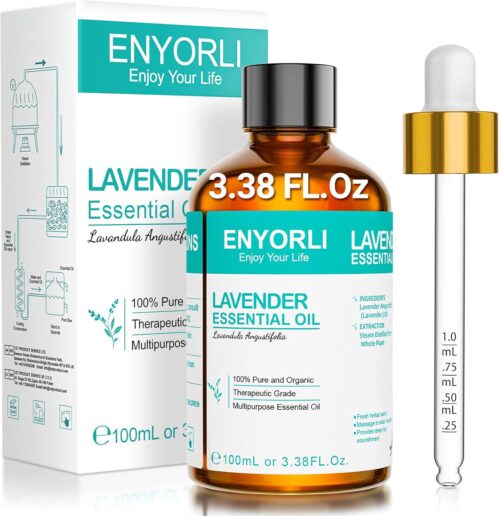 Lavender Essential Oil 3.38 fl oz 100% Pure Undiluted Lavender Oil for Aromatherapy, Diffuser, Massage, Skin Care, Relaxation, Sleep Aid, Baths and DIY Candles