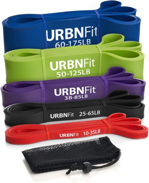 Pull Up Assist Band – Stretch Resistance Band – Mobility Band – Powerlifting Bands – Extra Durable Pull-Up (5 Band Set)