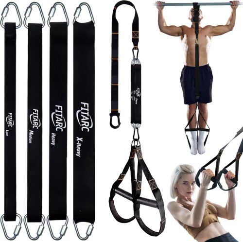 Fitarc Pull Up Assistance Bands Set,Pull Up Assist Strap with Handle,14 Levels of Assistance Up to 300LBS