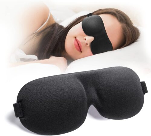 NEWVANGA Sleep Mask for Back and Side Sleeper, Block Out Light, Sleeping Eye Mask of 3D Night Blindfold, Zero Pressure Ultralight Travel Eye Cover Black