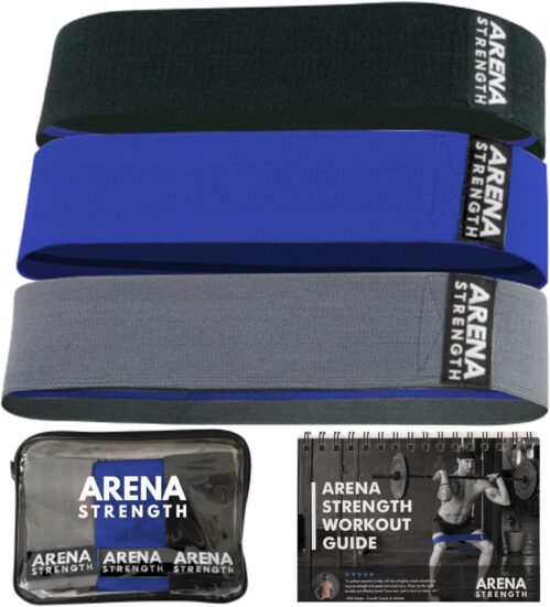 Arena Strength Fabric Booty Bands – Fabric Exercise Bands for Legs and Butt | Fabric Resistance Bands | Hip Resistance Bands with Workout Guide and Carry Case