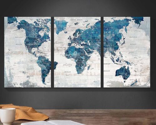 Canvas Wall Art Bedroom Wall Decor Blue Pictures for Living Room Office Artwork for Walls 60″ W x 28″ H Framed Positive Art Farmhouse Decor