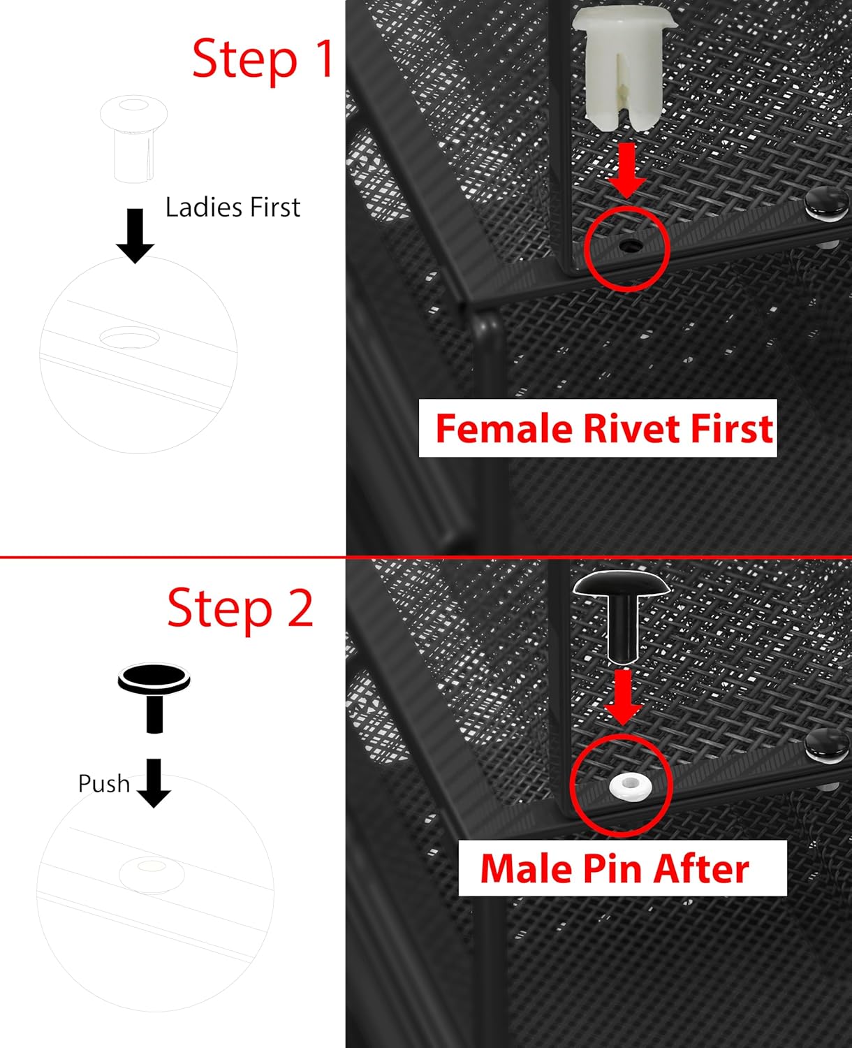 Simple Houseware Mesh Desk Organizer with Sliding Drawer, Double Tray and 5 Upright Sections, Black - Image 6