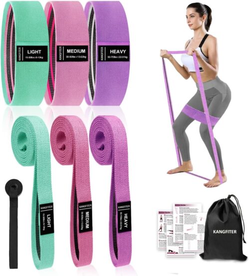 Large Fabric Resistance Bands for Working Out, Loop Exercise Bands for Booty Leg, Butt, Glutes, Stretch Workout Bands for Women & Men, Hip Elastic Bands for Home Gym Fitness, Yoga, Pilates