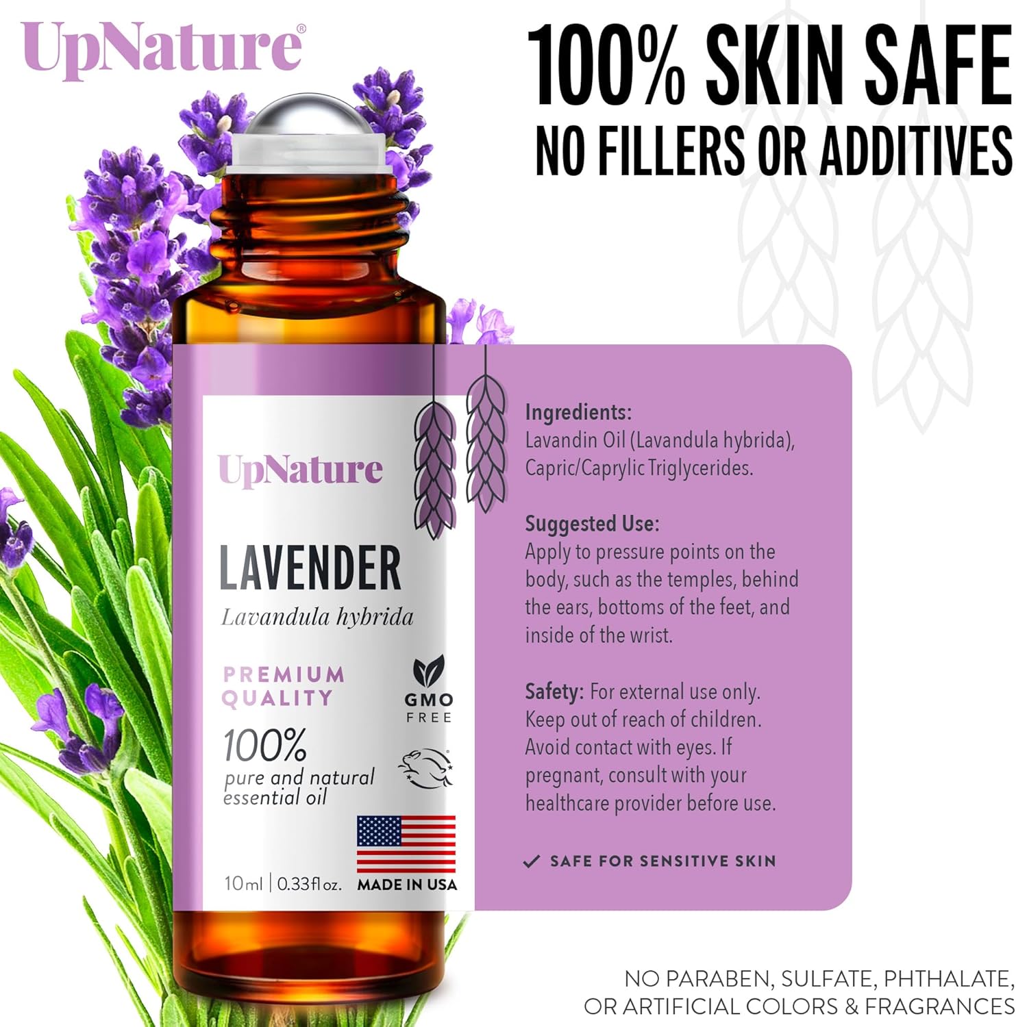 UpNature Lavender Essential Oil Pure Roll On - 100% Natural Lavender Oil for Skin - Image 3
