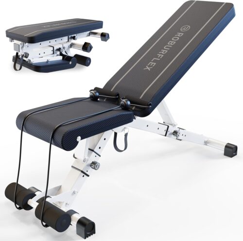 Adjustable/Foldable Workout Exercise Bench for Home Gym, Weightlifting and Strength Training – 8x4x3x2 Positions- 700 Pounds Load