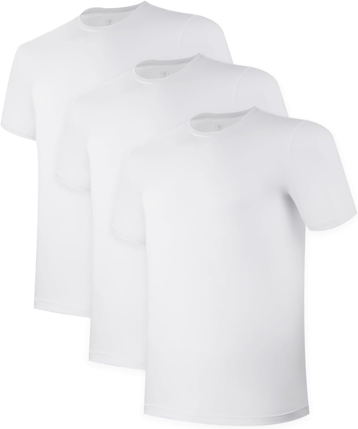BAMBOO COOL Men’s Undershirt Moisture-Wicking T-Shirts Stretch Crewneck Soft Tees for Men,3 Pack