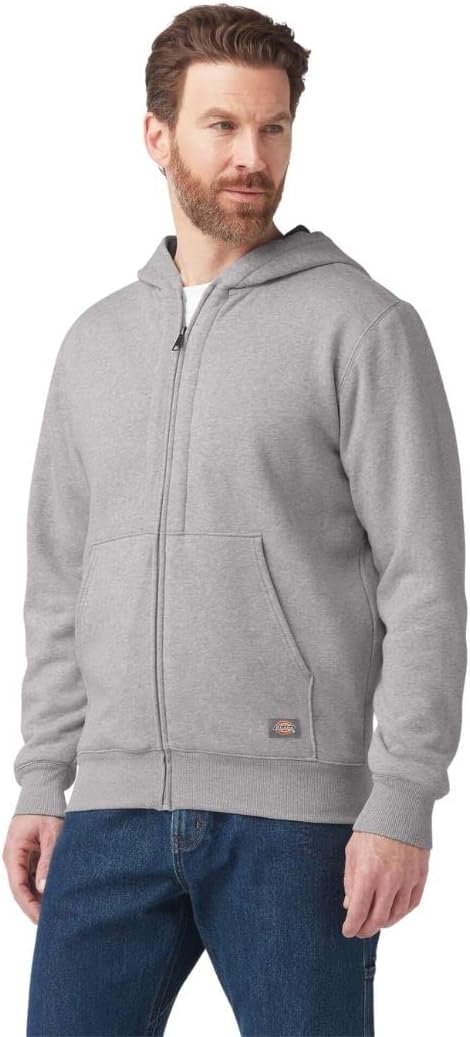 Dickies mens Thermal Lined Full-zip Fleece Hoodie With Dwr