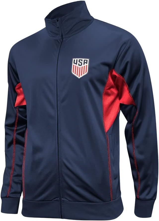 Icon Sports Officially Licensed US Soccer Federation Track Jacket – Unisex Adult
