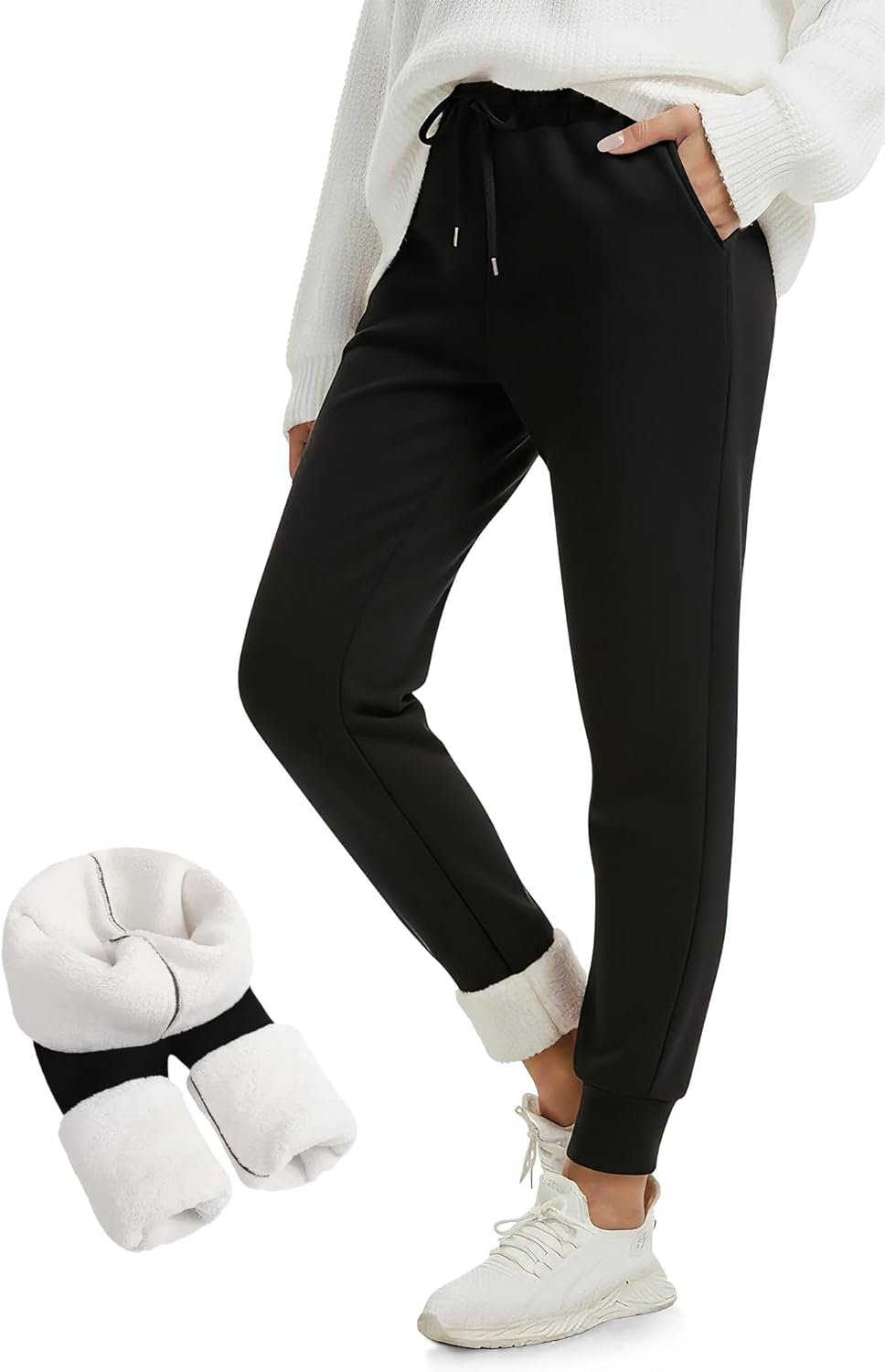 FULLSOFT Thick Fleece Lined Sweatpants for Women-Thermal Warm Athletic Joggers with Pockets Lounge Pants for Running Winter