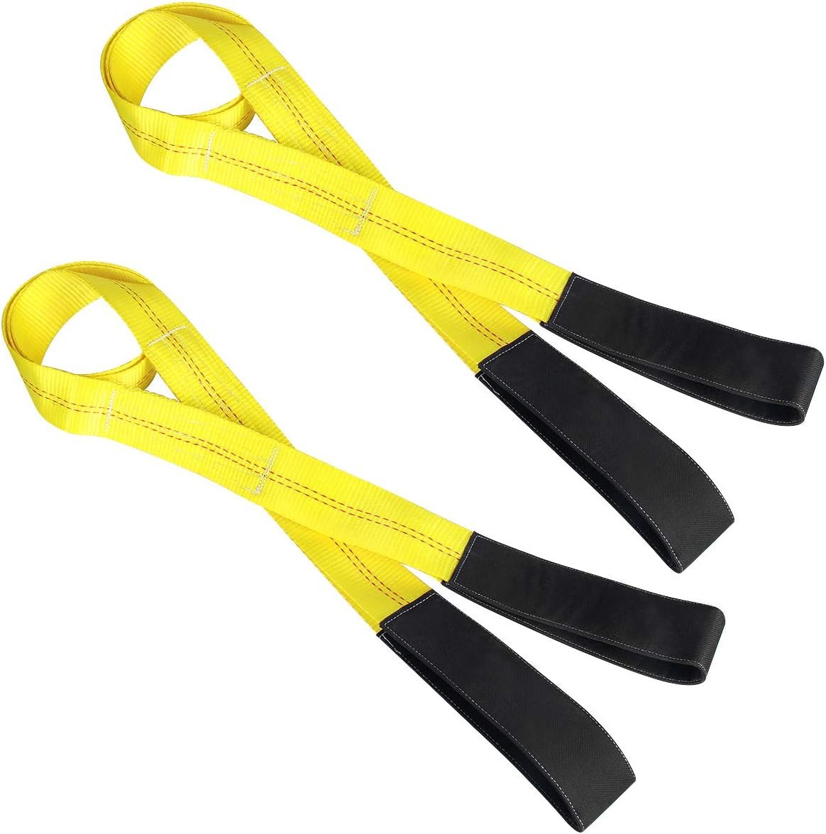 Lift Sling Straps, JCHL 6.5’X2 Heavy Duty Flat Eye Lift Sling 13,000 lbs Capacity Lifting Straps Nylon Tree Saver Recovery Strap Web Sling Winch Strap 2-Pack