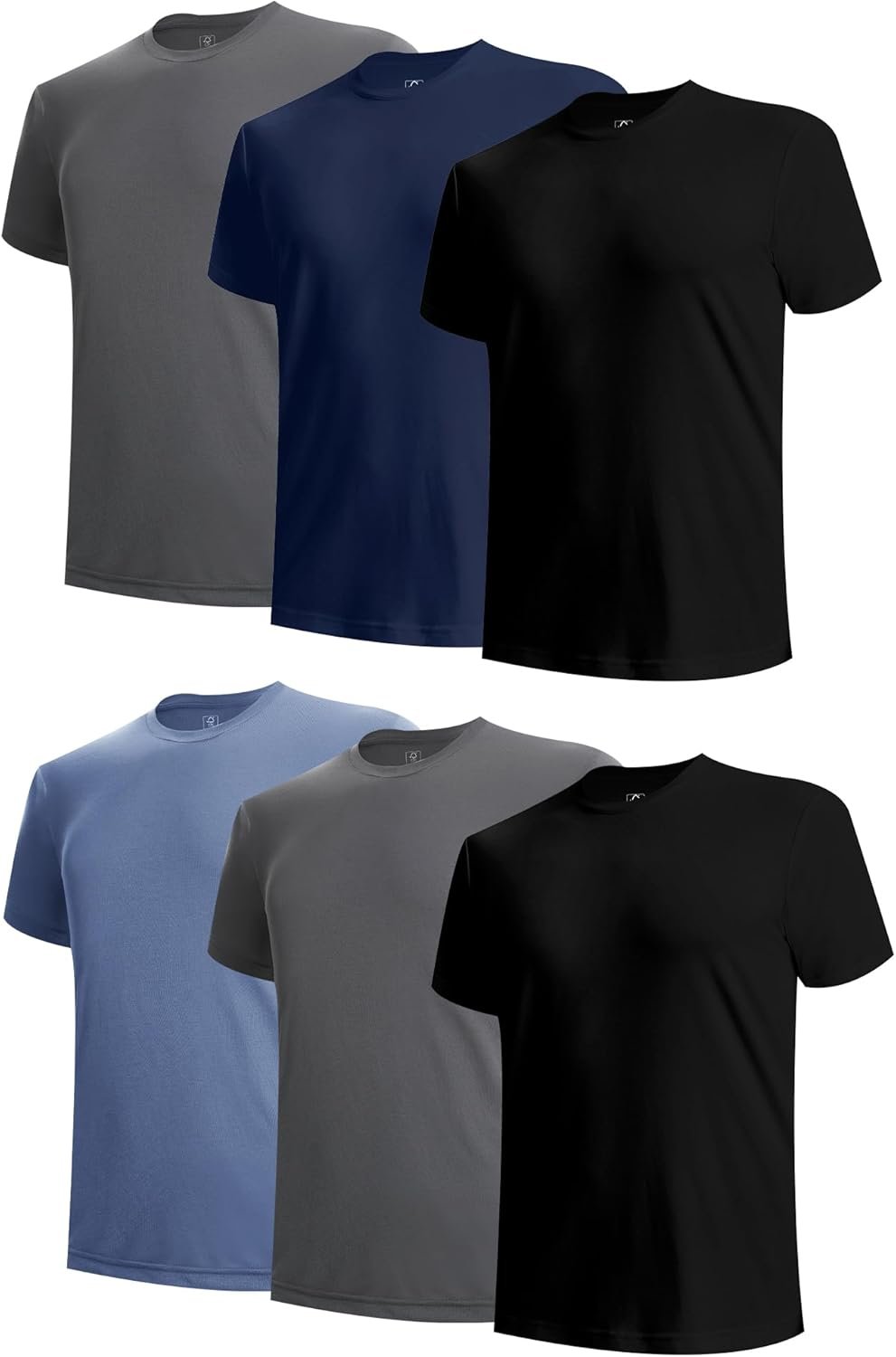 BAMBOO COOL Men’s Undershirts Moisture-Wicking Crewneck T Shirts, Breathable Stretch Soft Tees for Men, 3 or 6 Pack