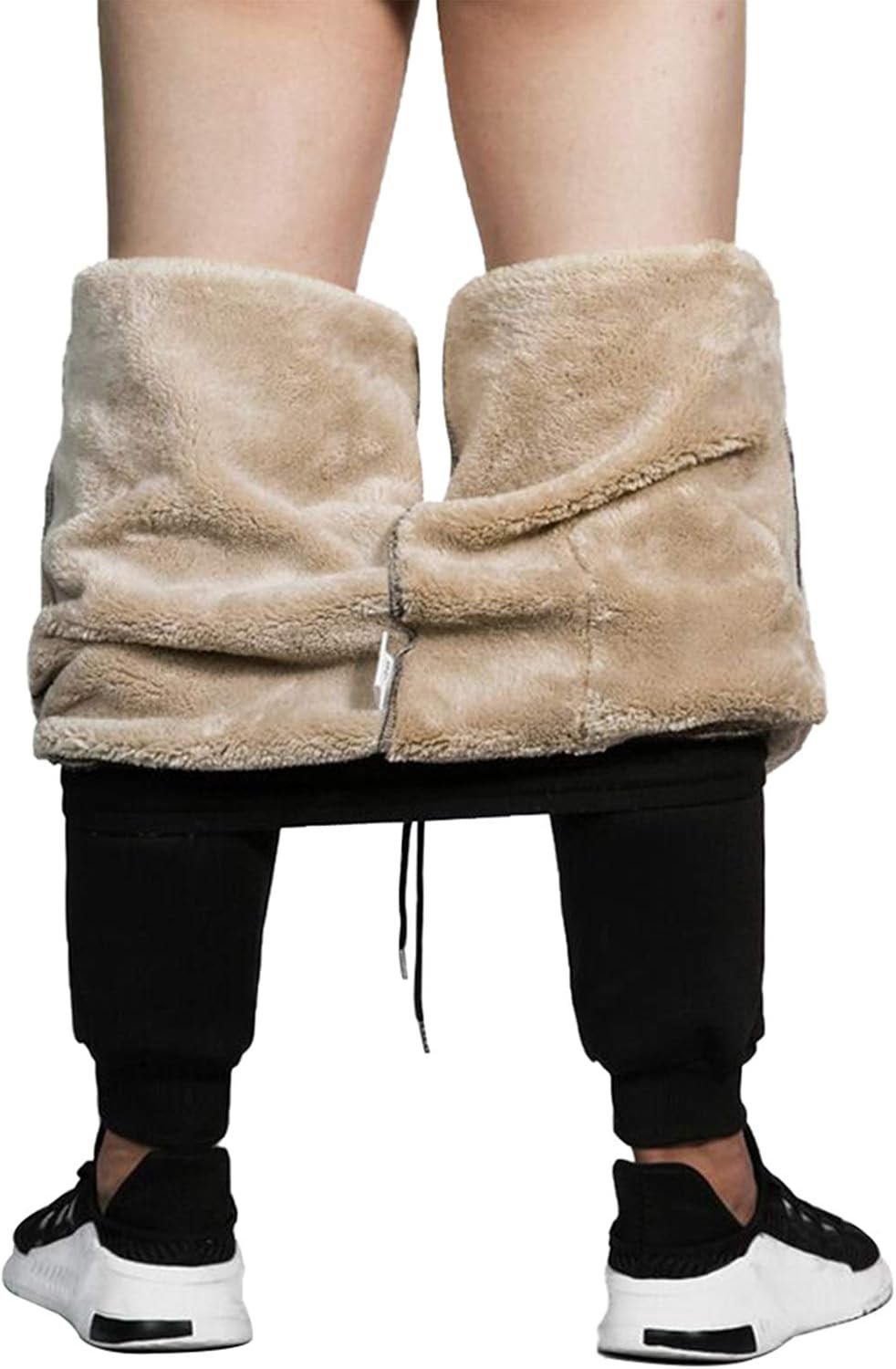 MANLUODANNI Men’s Winter Fleece Sweatpants Sherpa Lined Pants Active Drawstring Jogger Trousers