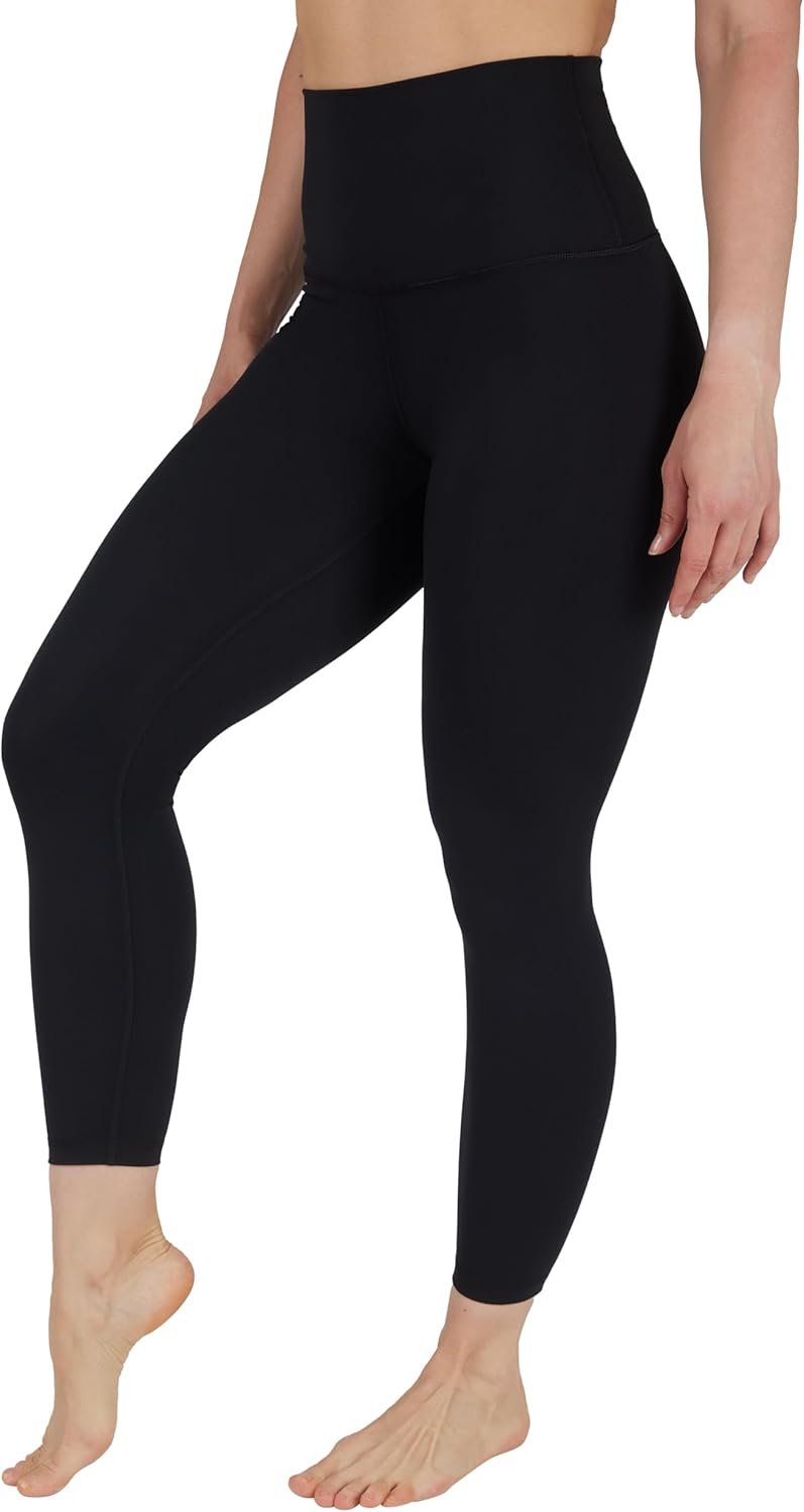 Yogalicious Womens High Waisted Leggings Squat Proof Workout Running Yoga Pants – Classic Black – Large