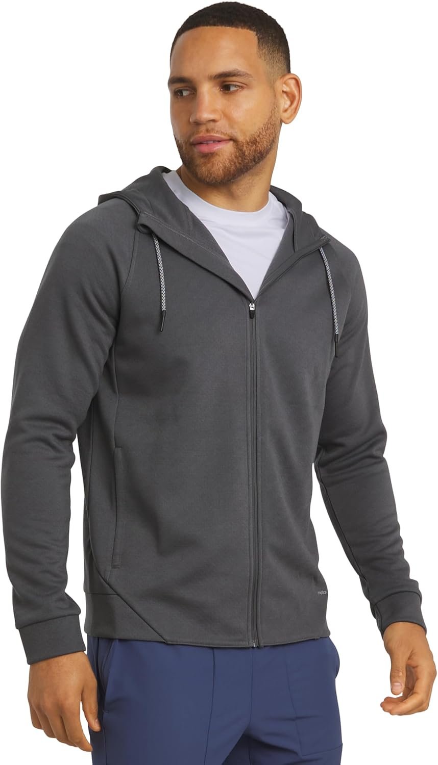 Motion Men’s Regular Fit Active High Performance Heavyweight Jacquard Mesh Full Zip Hoodie (S-2XL)