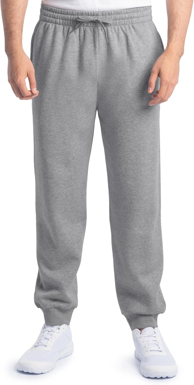 Fruit of The Loom Eversoft Fleece Joggers with Pockets, Relaxed Fit, Moisture Wicking, Breathable, Tapered Sweatpants