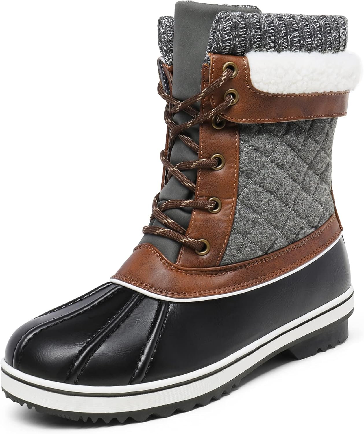 DREAM PAIRS Women’s Snow Winter Boots Mid Calf Waterproof Duck Warm Outdoor Winter Boots Shoes