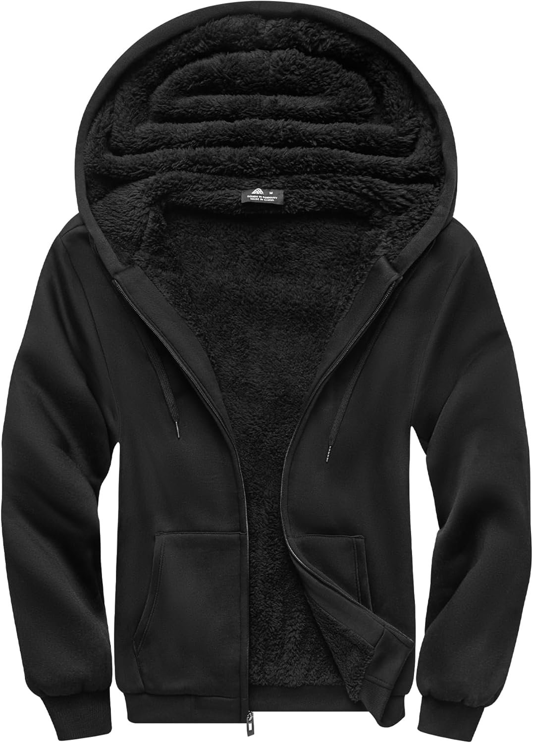 SCODI Hoodies for Men Heavyweight Fleece Sweatshirt – Full Zip Up Thick Sherpa Lined Hooded Sweatshirts