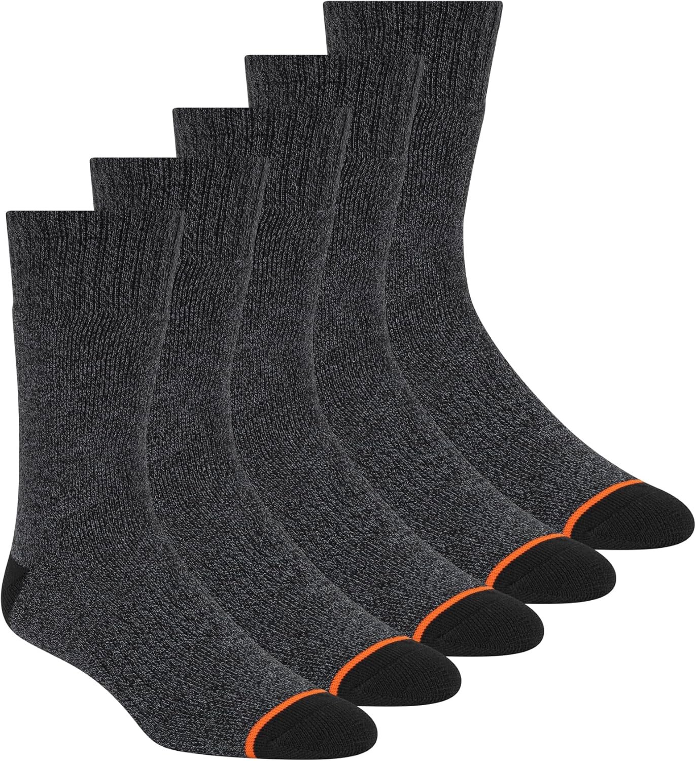 Weatherproof mens 5-pack Thermal Crew Socks With Comfort Toe, Cushioned Footbed & Arch Support