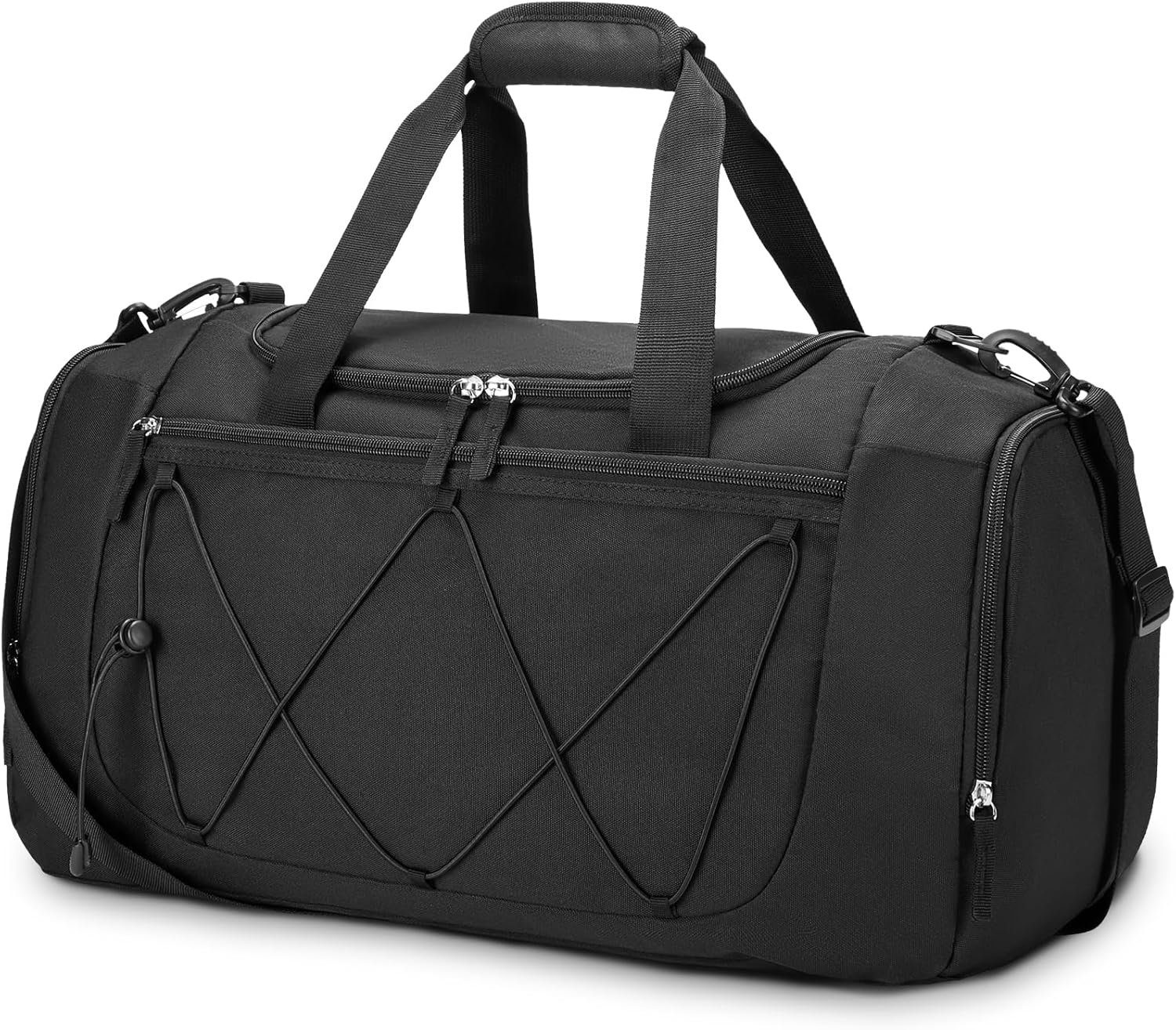 Vorspack Gym Bag for Men – 21 Inches Duffle Bag for Travel Lightweight Duffel Bag with Shoe Compartment Personal Item Travel Bag Weekender Bag for Travel Sports Gym – Black