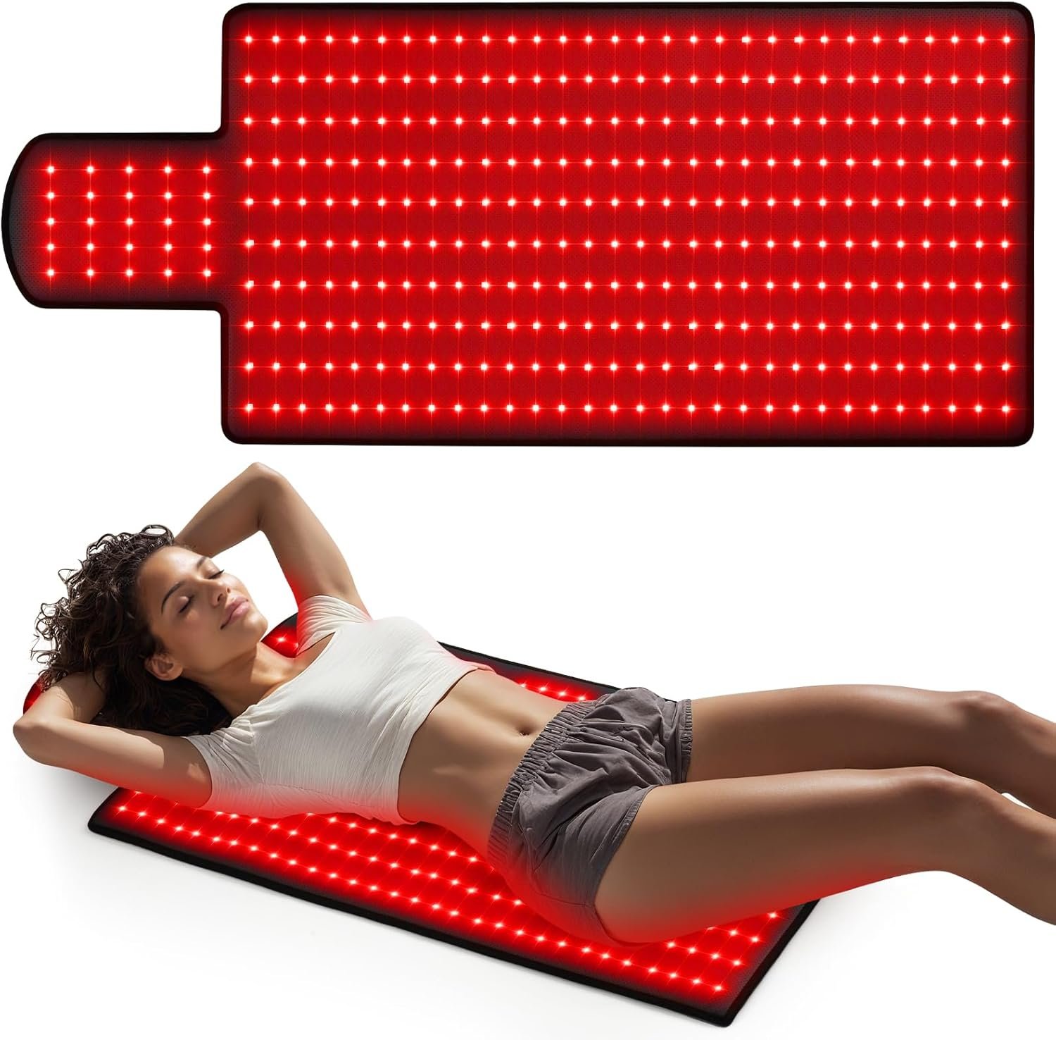 LITDUCK Body Red Light Therapy Mat, Eligible Red Light Therapy Blanket, 325pcs 2in1 LEDs(660nm& 850nm), Premium Leather, Adjustable Timer & Intensity 36.3″*15.8″